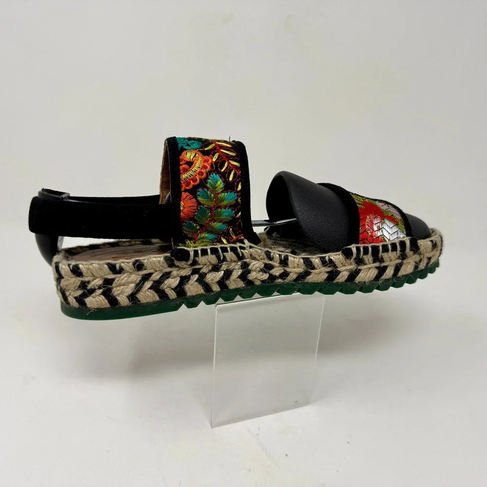 Kron by KronKron Women's Sz 8.5 Embroidered Platform Espadrille Sandals Colorful